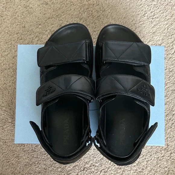 Prada Women’s Black Leather Sandals - Picture 6 of 6